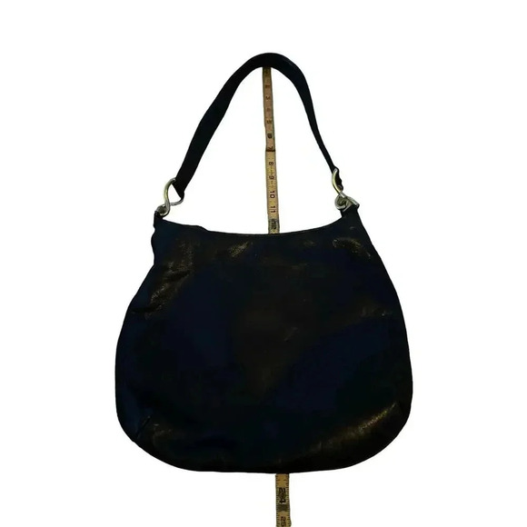 DKNY Black Magnetic Snap Leather Shoulder Bag - Picture 1 of 5